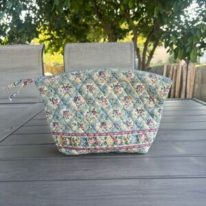 Vintage VERA BRADLEY Pastel Blue 1996 Large Curved Cosmetic Case
